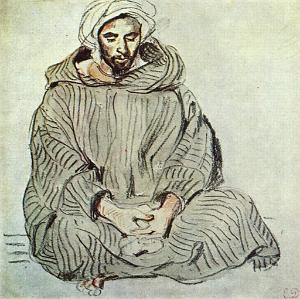 EUGENE DELACROIX-18XX MAROCAIN ASSIS 2